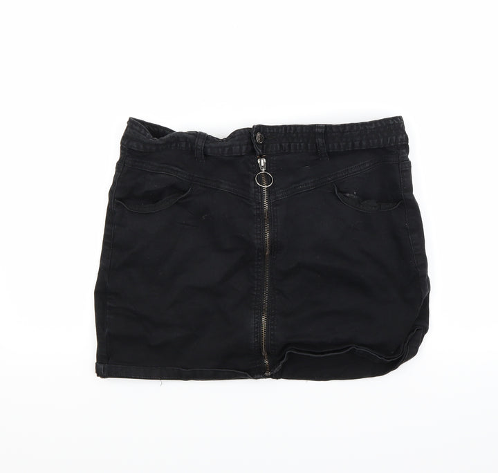 FOREVER 21 Womens Black Denim Mini Skirt Size 10