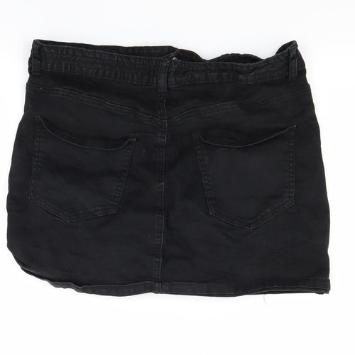 FOREVER 21 Womens Black  Denim Mini Skirt Size 10