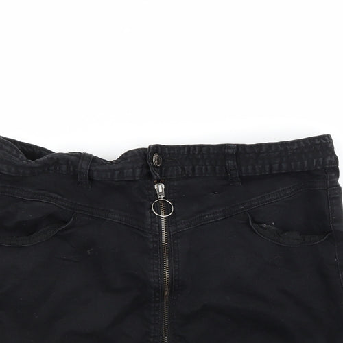 FOREVER 21 Womens Black  Denim Mini Skirt Size 10