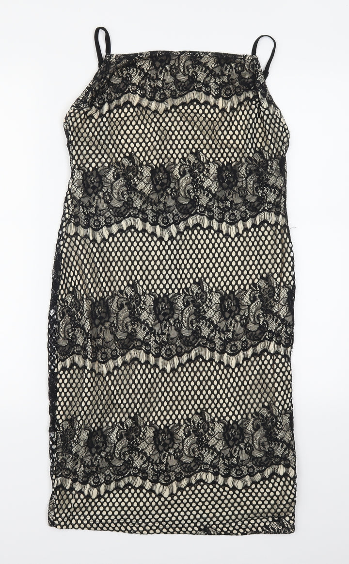 Missguided Womens Beige Lace Mini Size 14