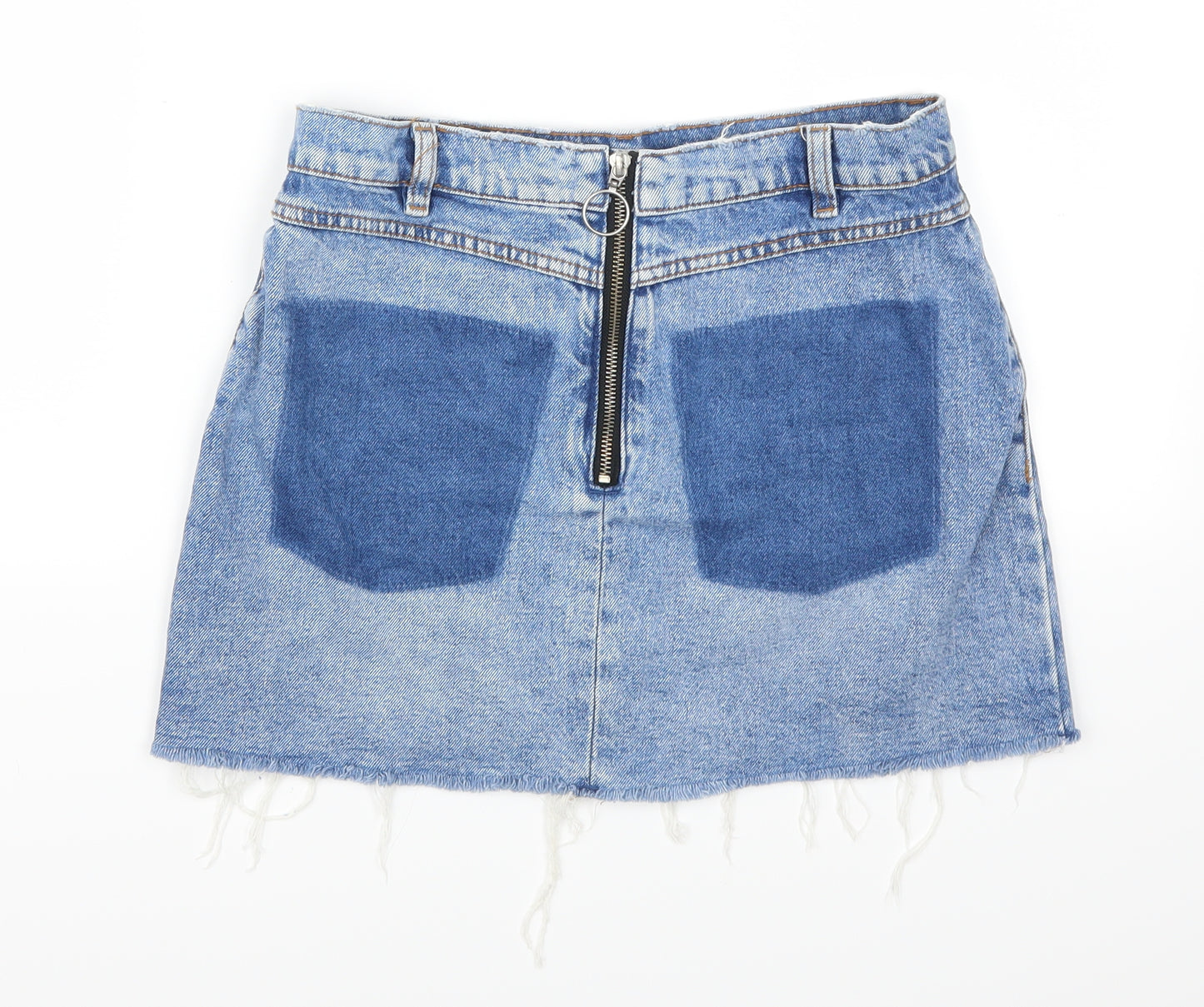 Zara Womens Blue  Denim Mini Skirt Size S