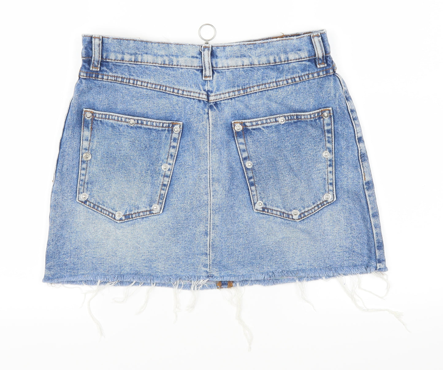 Zara Womens Blue  Denim Mini Skirt Size S