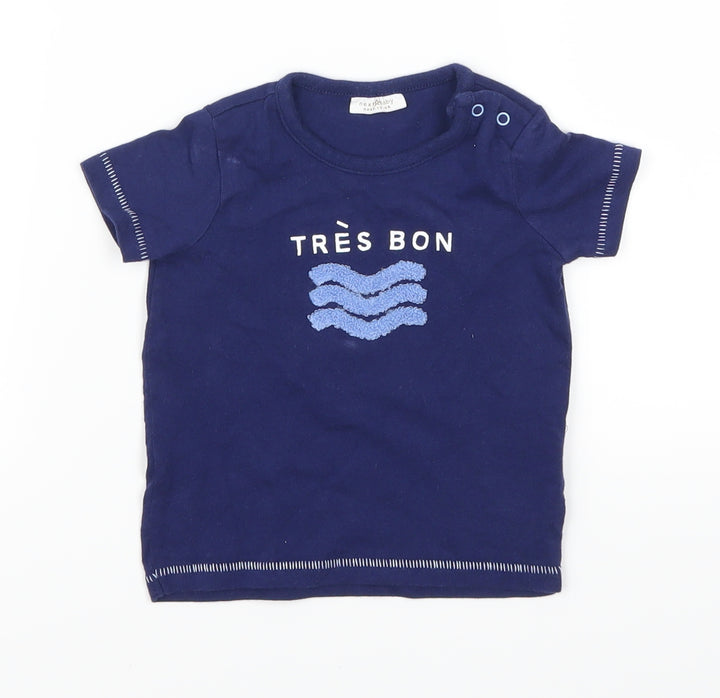 NEXT Boys Blue   Basic T-Shirt Size 6-9 Months  - Tres Bon