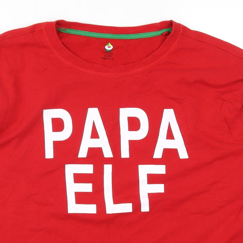 NEXT Mens Red    Pyjama Top Size XL  - Papa Elf