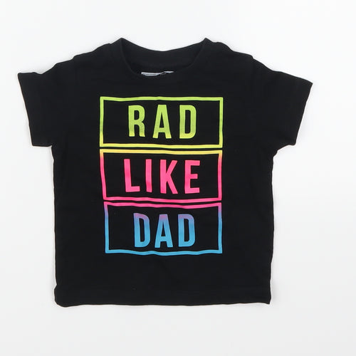NEXT Boys Black   Basic T-Shirt Size 6-9 Months  - Rad Like Dad