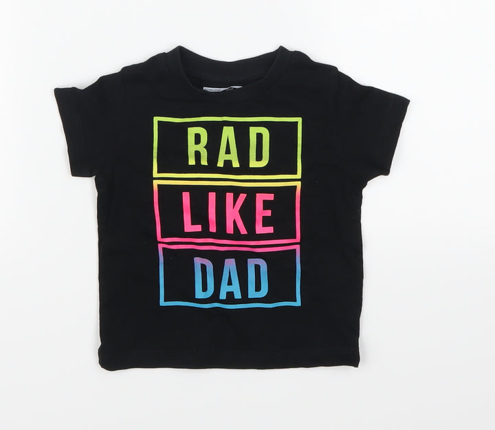 NEXT Boys Black   Basic T-Shirt Size 6-9 Months  - Rad Like Dad