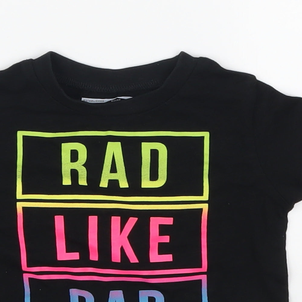 NEXT Boys Black   Basic T-Shirt Size 6-9 Months  - Rad Like Dad