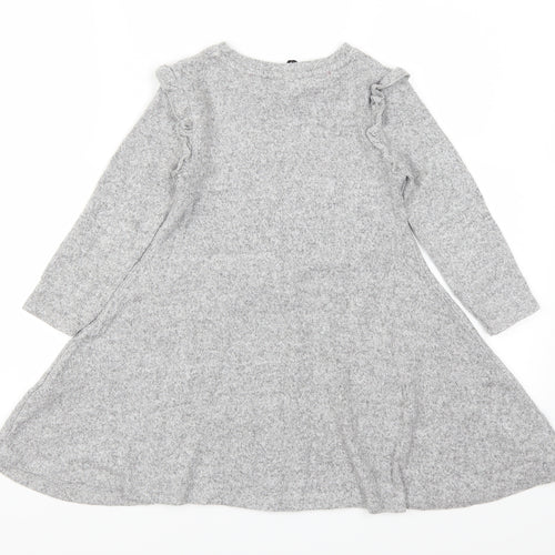 Primark Girls Grey Animal Print  Skater Dress  Size 4-5 Years  - Unicorn