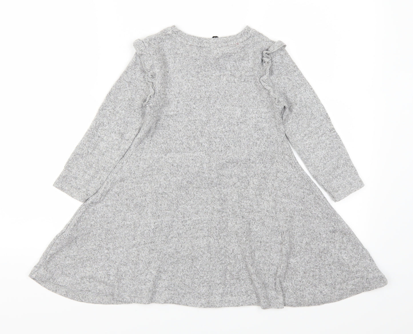 Primark Girls Grey Animal Print  Skater Dress  Size 4-5 Years  - Unicorn