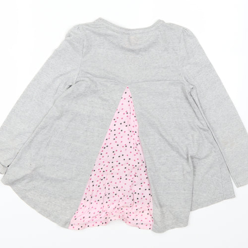 F&F Girls Grey   Basic T-Shirt Size 6-7 Years  - Hot Air Balloon
