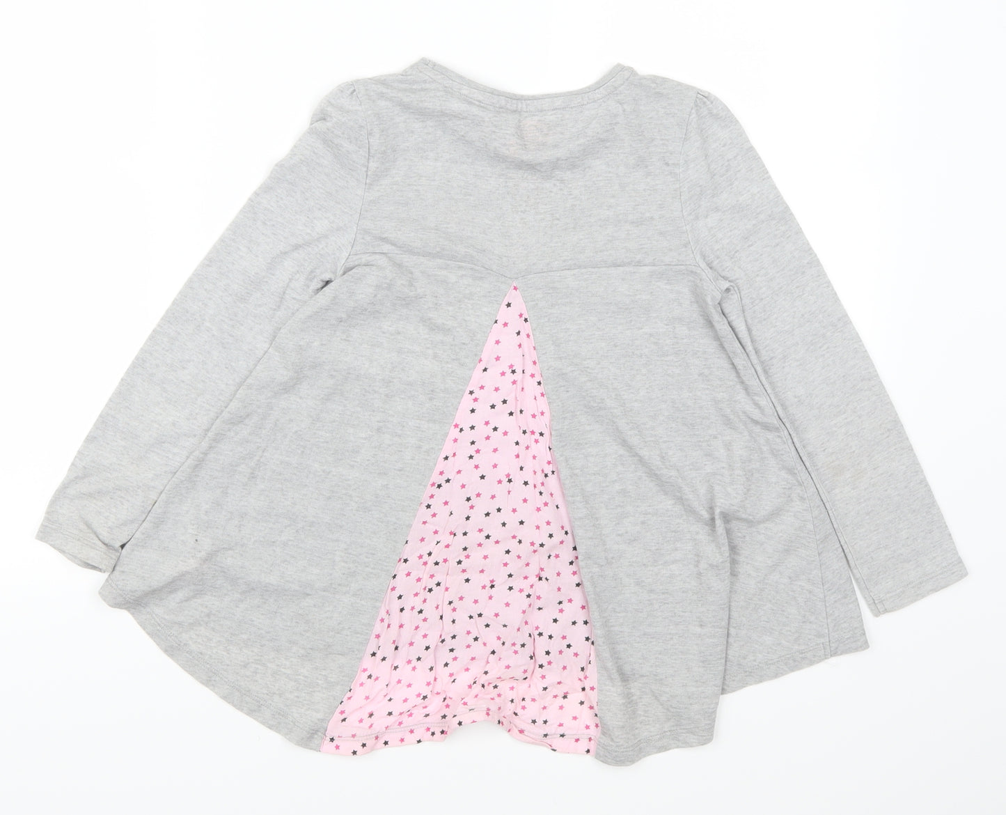 F&F Girls Grey   Basic T-Shirt Size 6-7 Years  - Hot Air Balloon