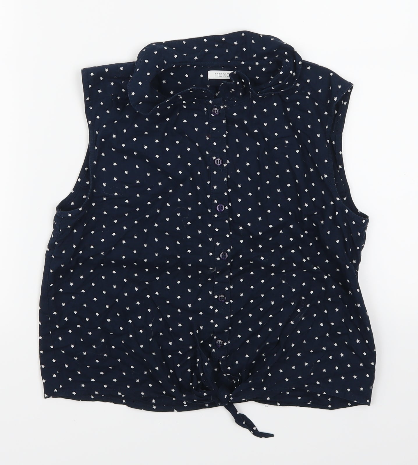 NEXT Girls Blue Geometric  Basic Button-Up Size 12 Years  - Stars