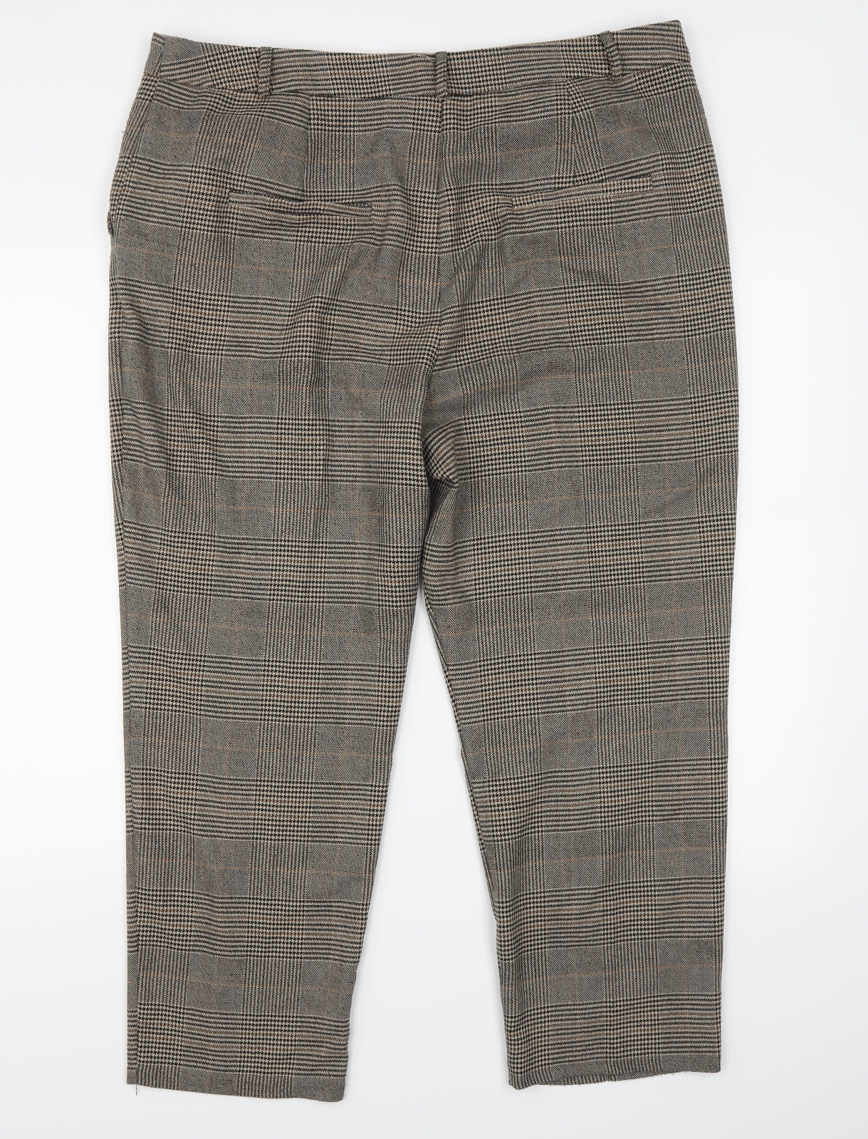 TU Womens Brown Check  Trousers  Size 18 L25 in