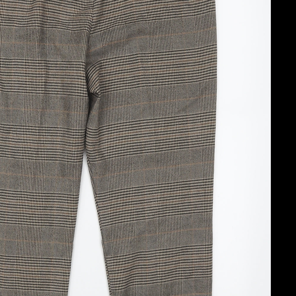 TU Womens Brown Check  Trousers  Size 18 L25 in