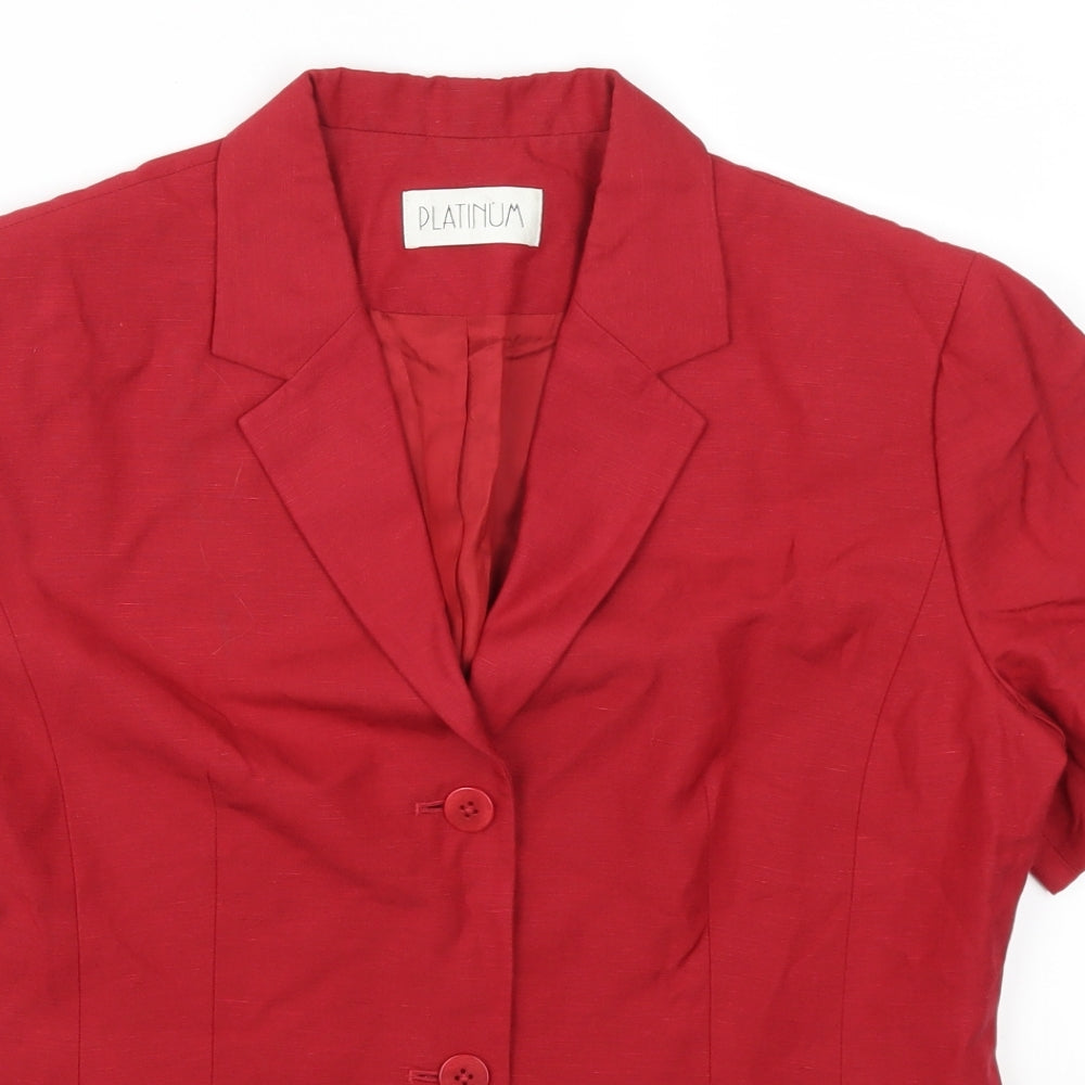 Platinum Womens Red   Basic Button-Up Size 12