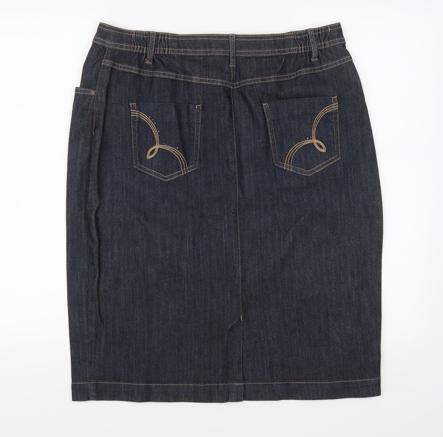 Marks and Spencer Womens Blue  Denim Straight & Pencil Skirt Size 14