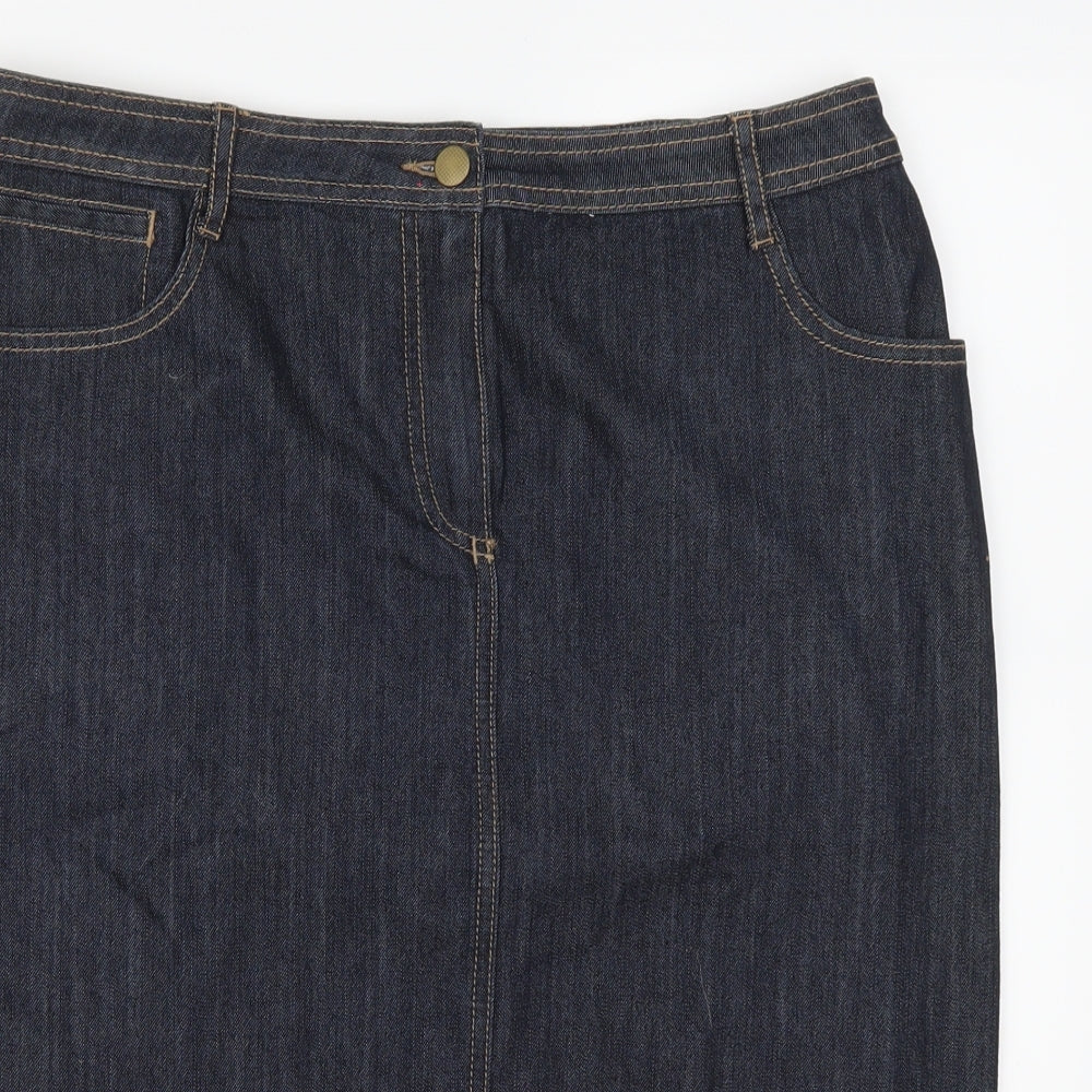 Marks and Spencer Womens Blue  Denim Straight & Pencil Skirt Size 14