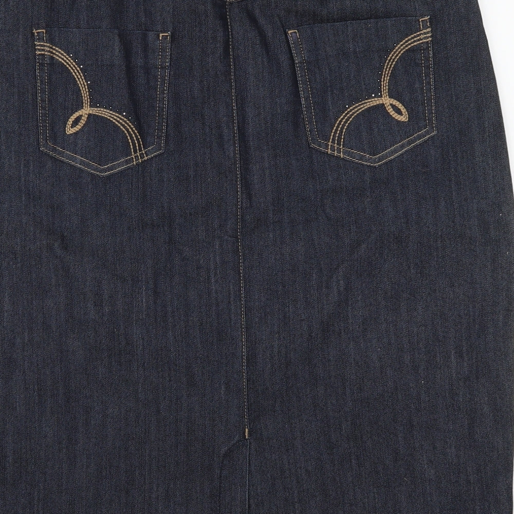 Marks and Spencer Womens Blue  Denim Straight & Pencil Skirt Size 14