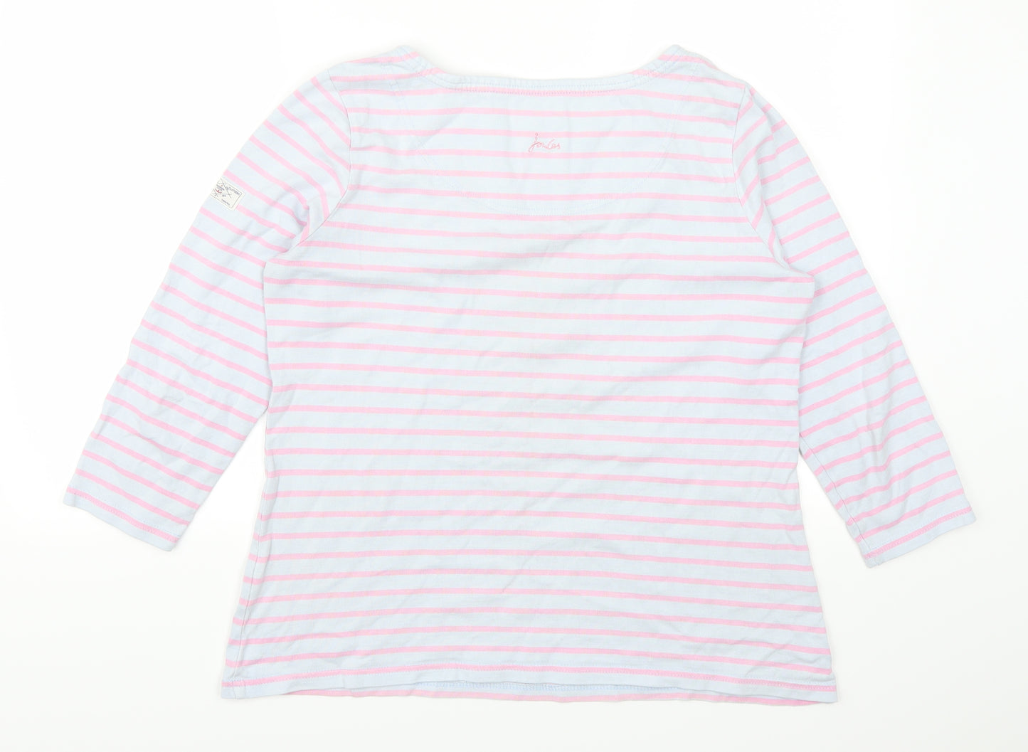 Joules Womens Pink Striped  Pullover Sweatshirt Size 14