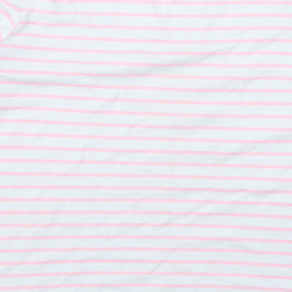 Joules Womens Pink Striped  Pullover Sweatshirt Size 14
