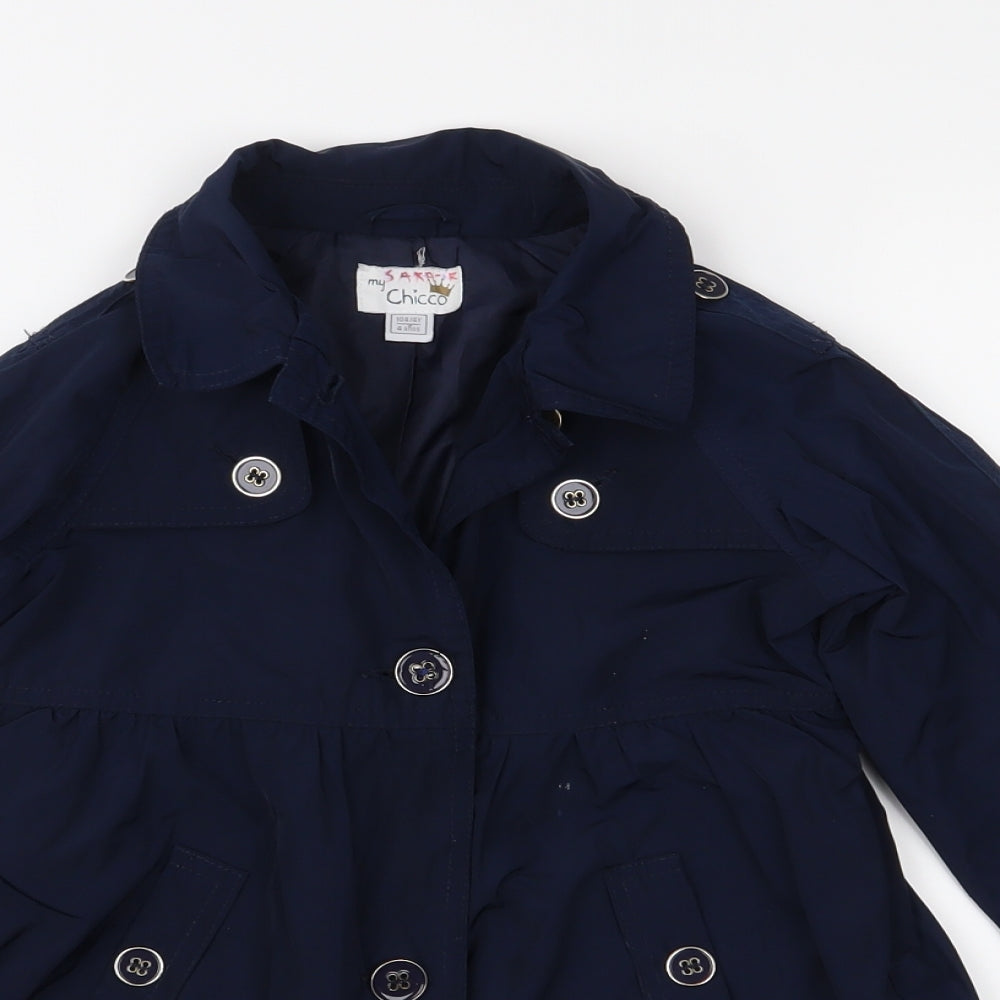 Chicco Girls Blue   Basic Coat Coat Size 4 Years