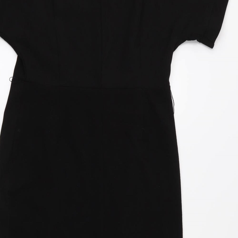 ASOS Womens Black  Rayon Wrap Dress  Size 12