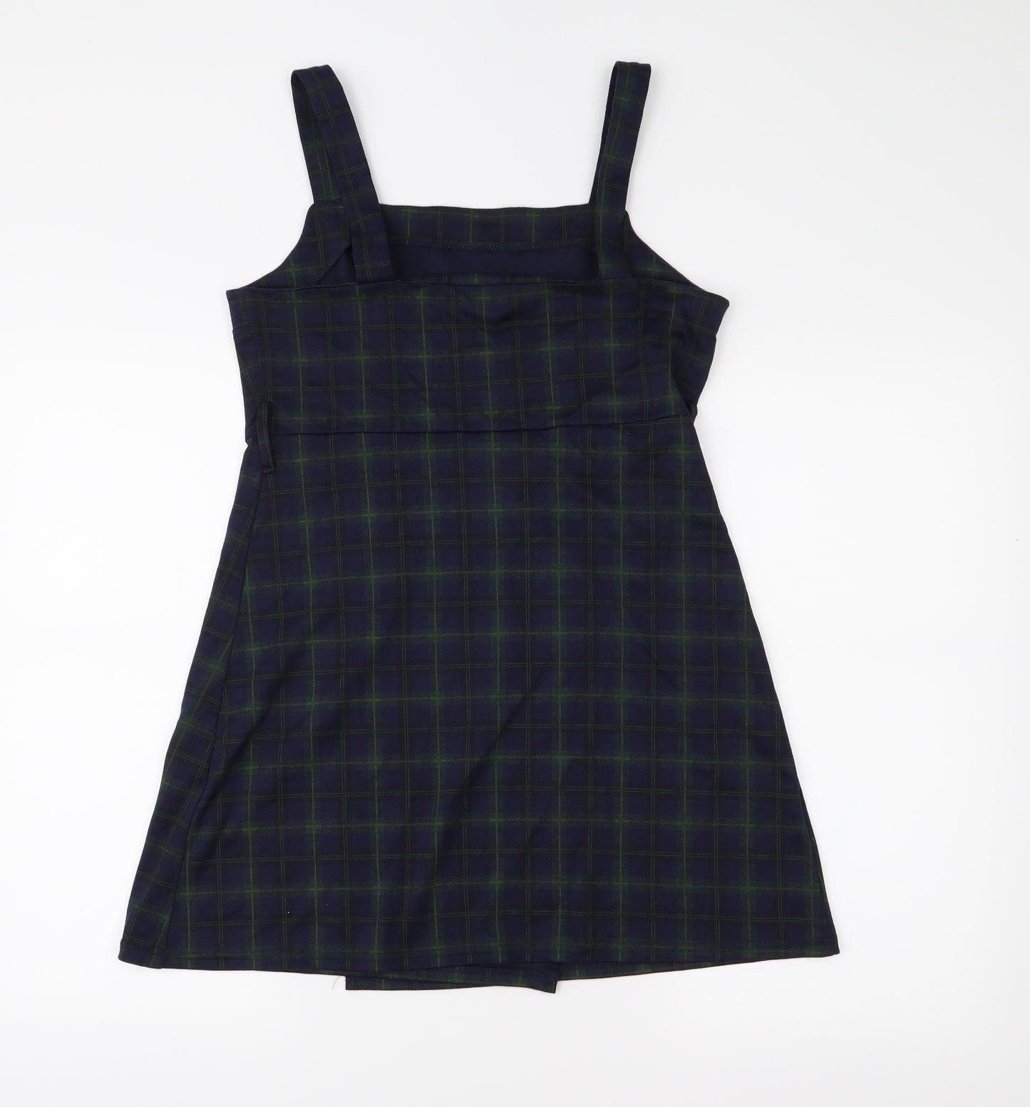 Primark Womens Blue Check  Pinafore/Dungaree Dress  Size 10