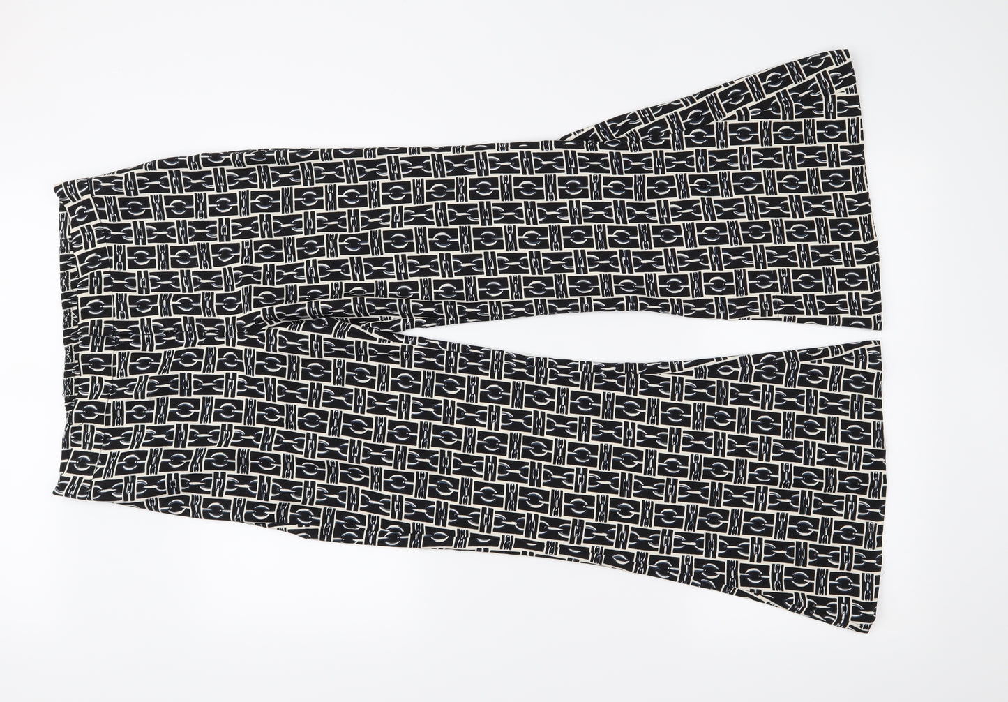 Zara Womens Black Geometric  Trousers  Size M L27 in