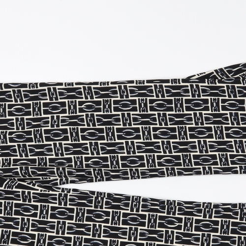 Zara Womens Black Geometric  Trousers  Size M L27 in