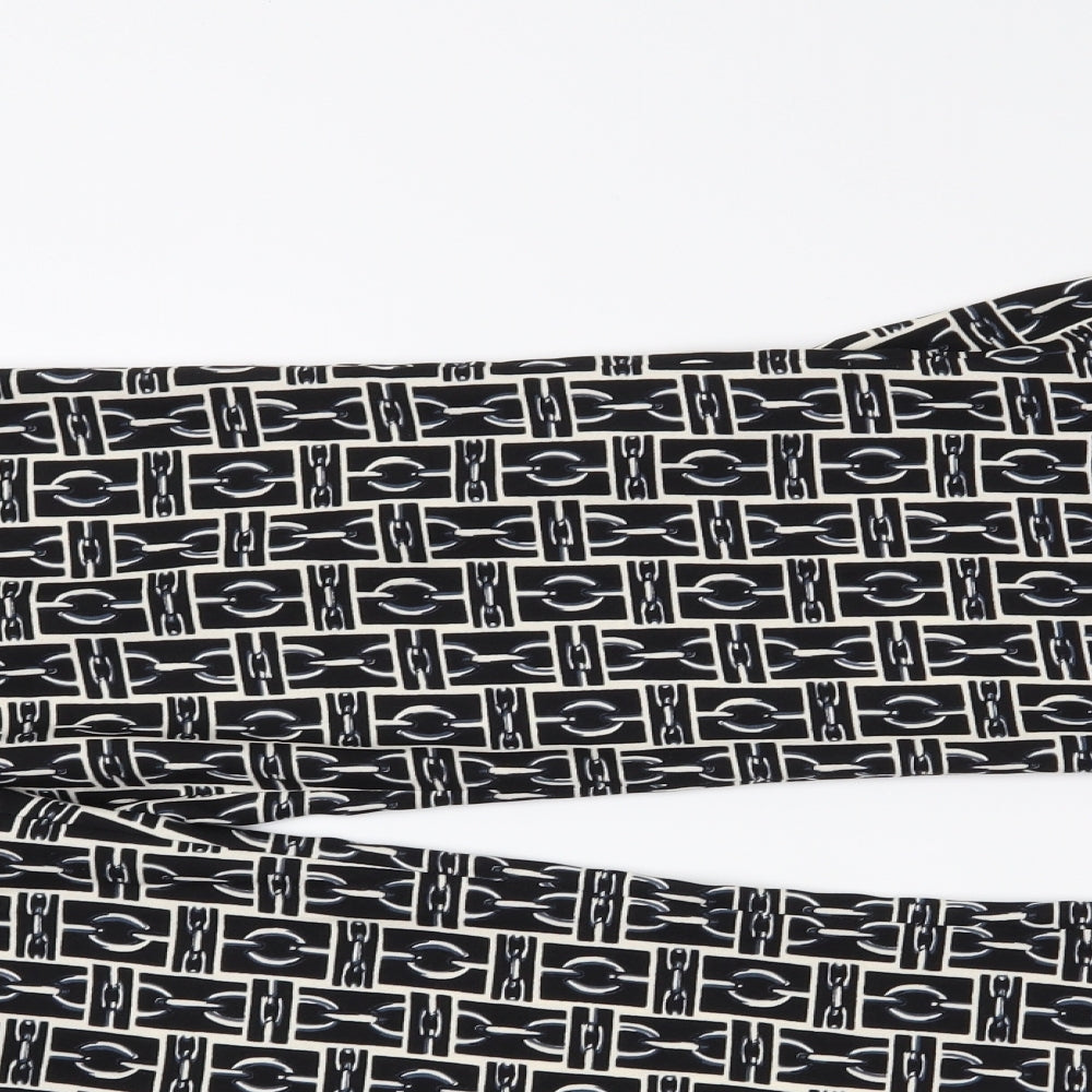 Zara Womens Black Geometric  Trousers  Size M L27 in