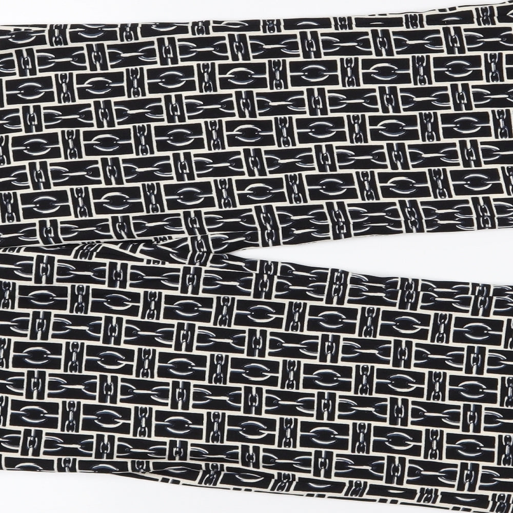 Zara Womens Black Geometric  Trousers  Size M L27 in