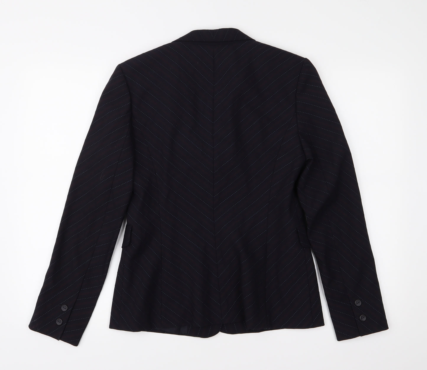 Jesire Womens Blue Striped  Jacket Suit Jacket Size 8