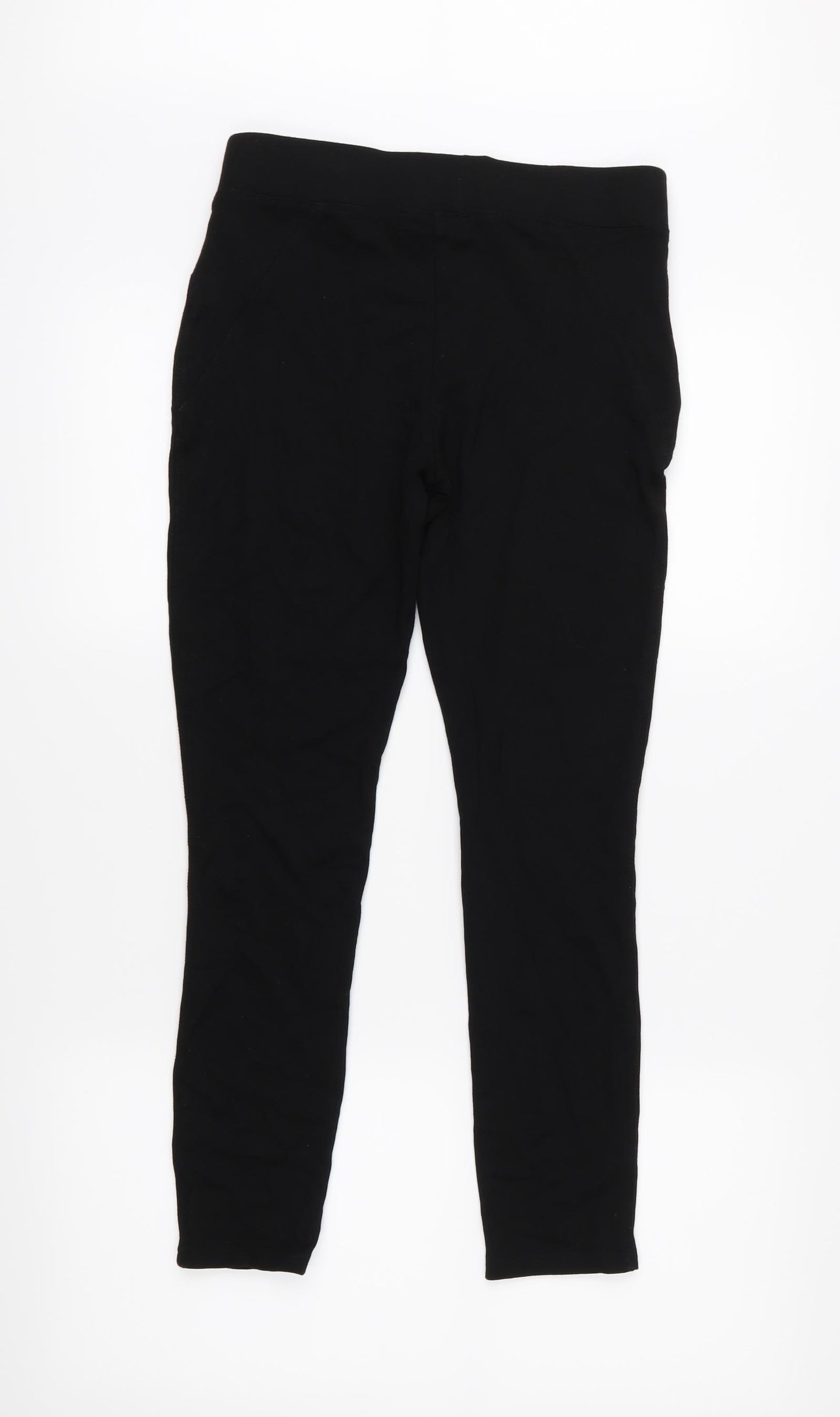 New Look Womens Black  Jersey Cropped Trousers Size 10 L24 in