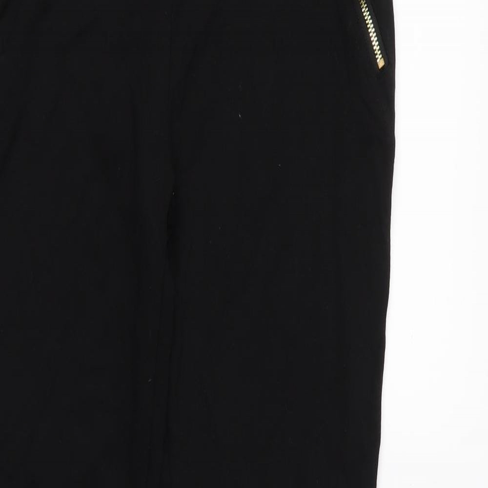 New Look Womens Black  Jersey Cropped Trousers Size 10 L24 in