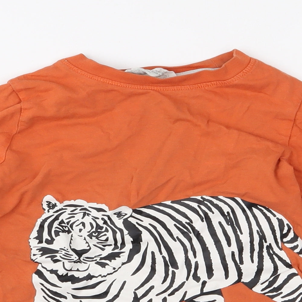 H&M Girls Orange  Jersey Basic T-Shirt Size 3-4 Years  - Tiger