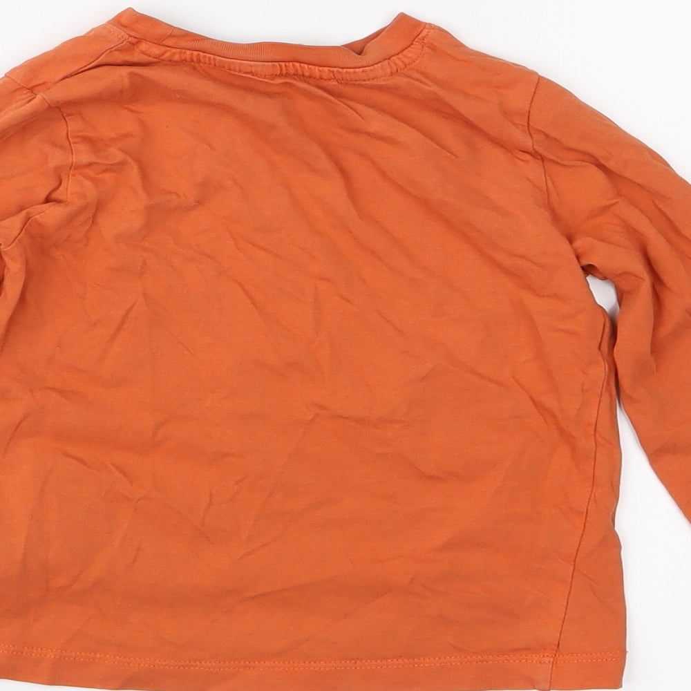 H&M Girls Orange  Jersey Basic T-Shirt Size 3-4 Years  - Tiger