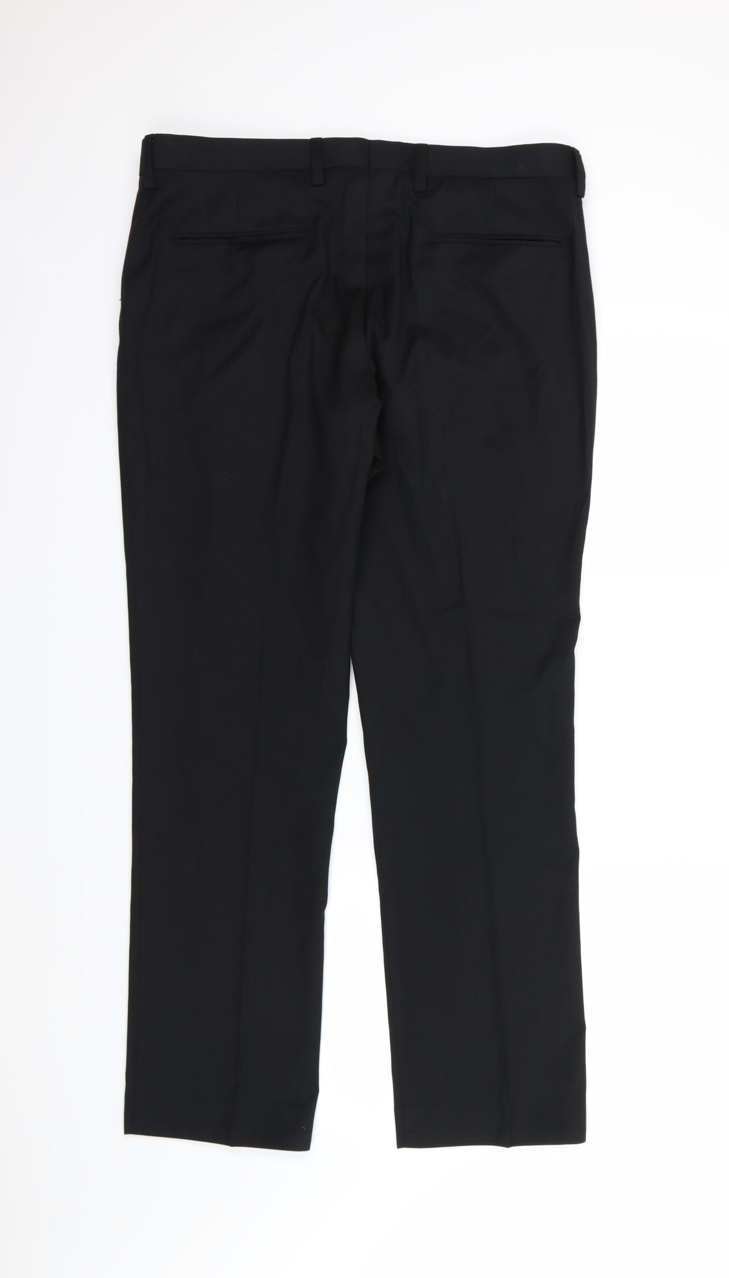 NEXT Mens Black  Rayon Trousers  Size 36 L31 in