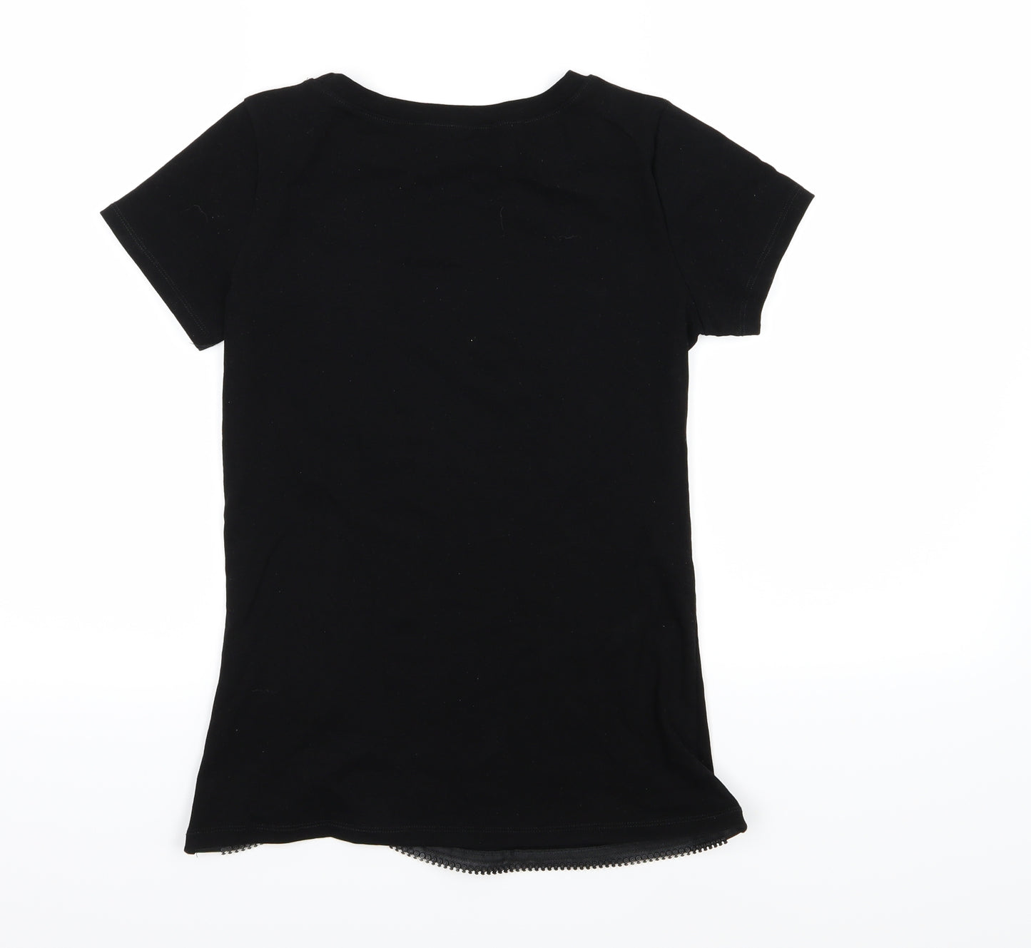 CC Fashion Womens Black  Jersey Basic T-Shirt Size L  - Graphic