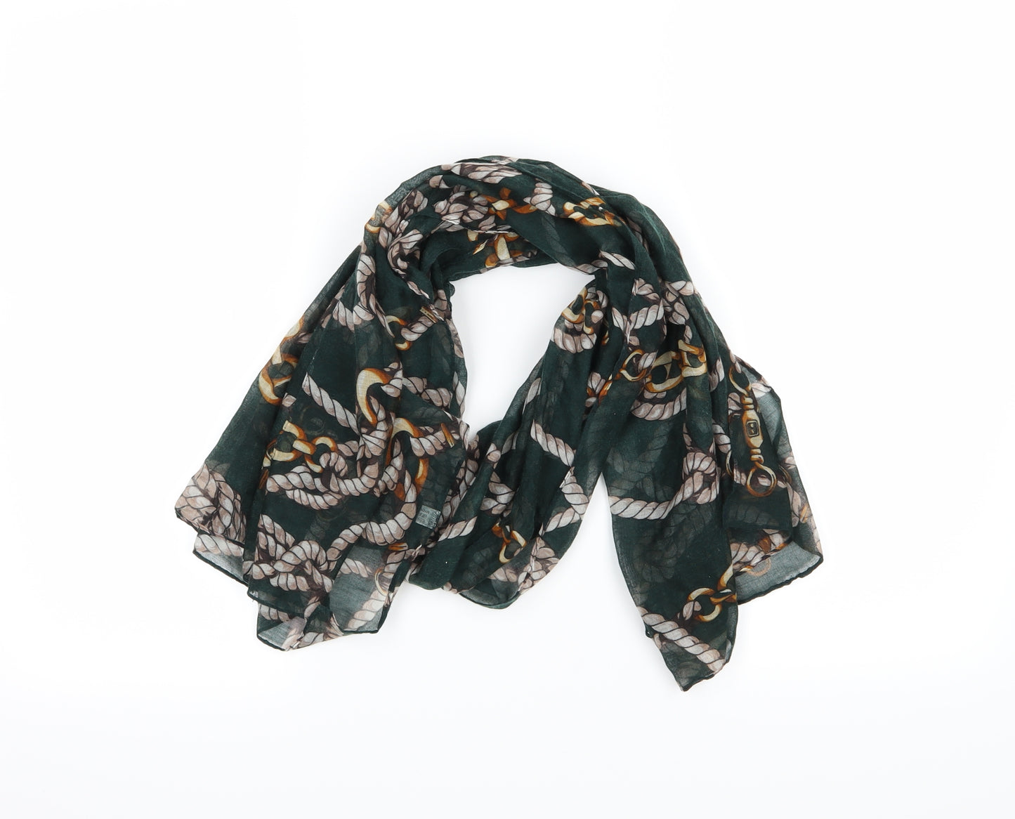 Preworn Womens Green    Scarf   - Chain Print