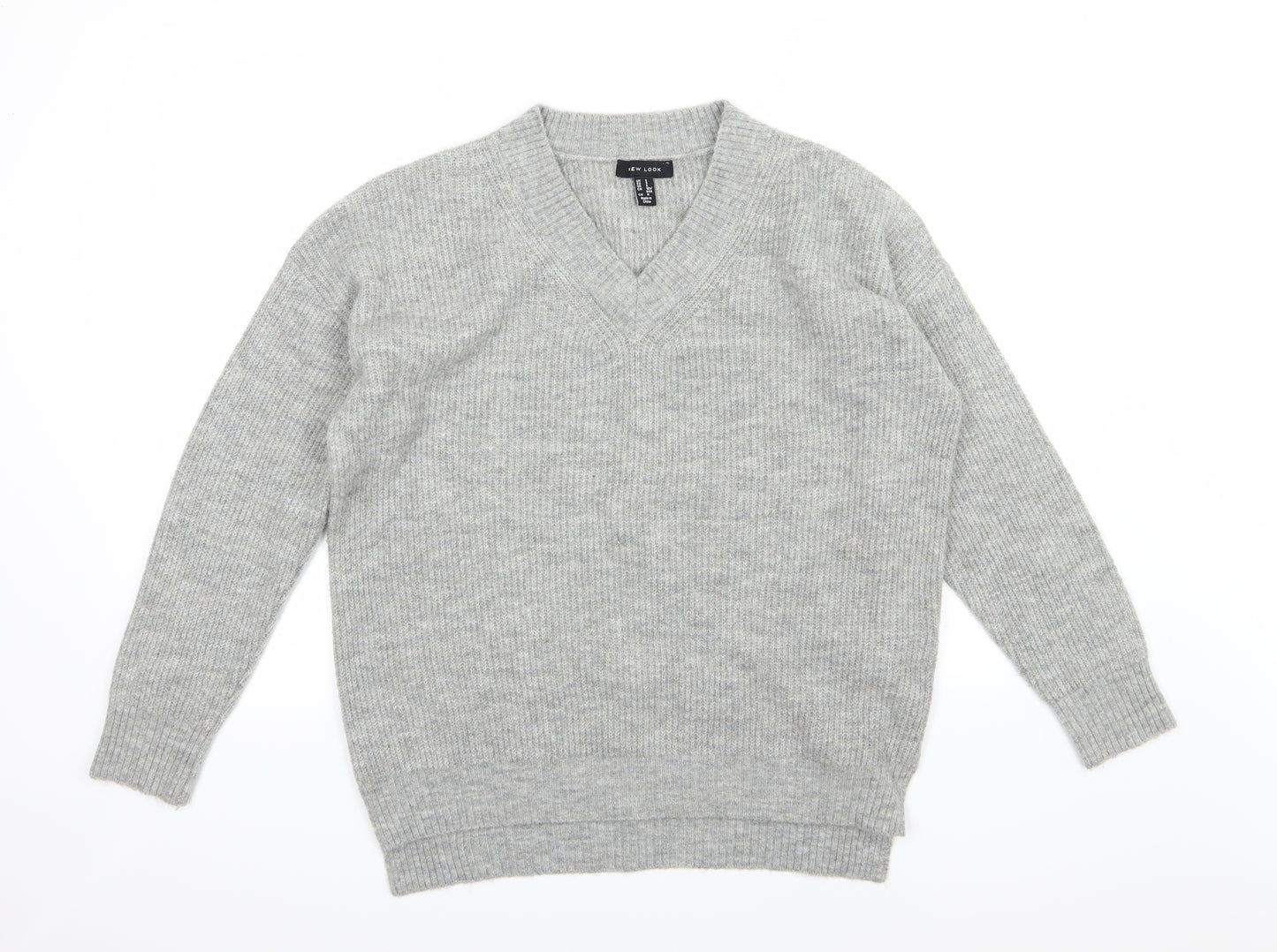 New Look Womens Grey  Knit Pullover Jumper Size S