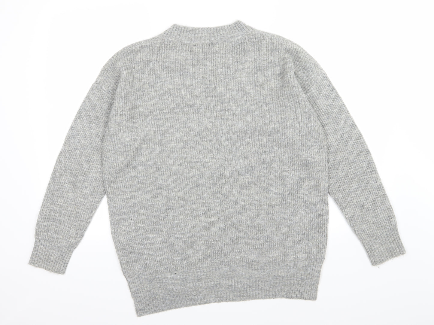 New Look Womens Grey  Knit Pullover Jumper Size S