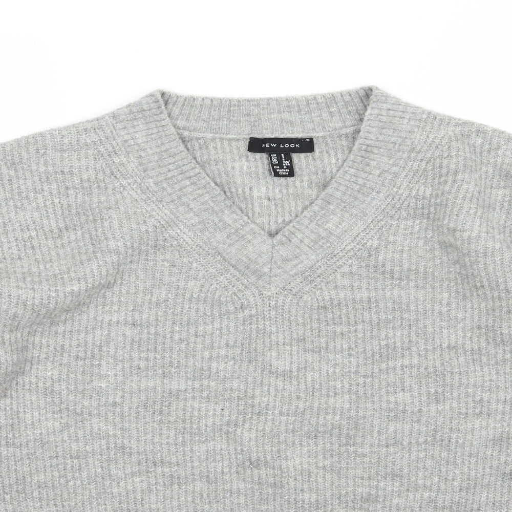 New Look Womens Grey  Knit Pullover Jumper Size S