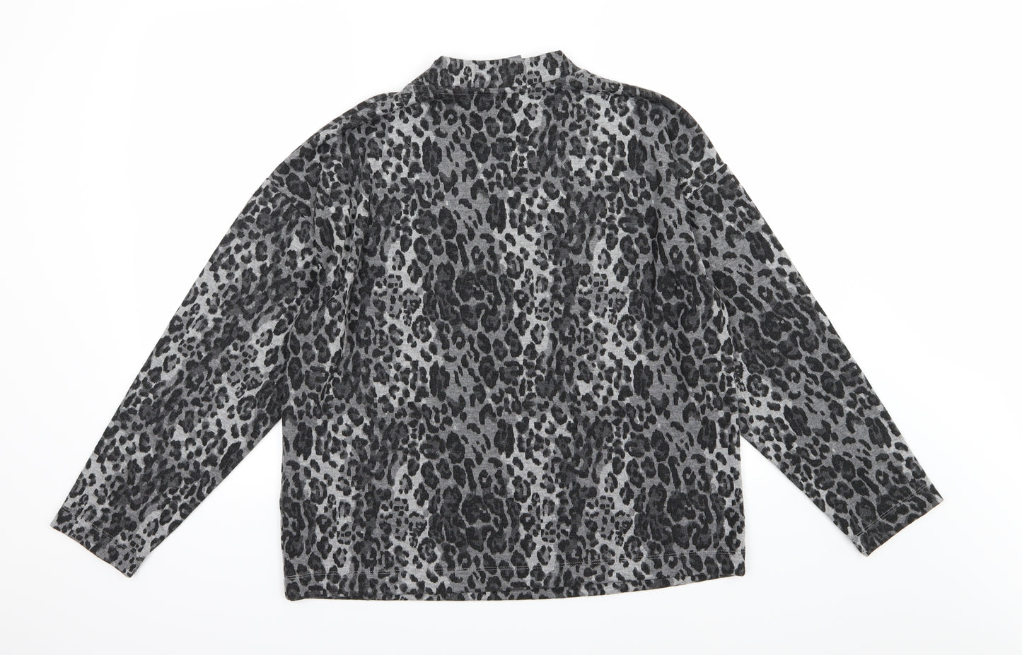 Marks and Spencer Womens Grey Animal Print Knit Pullover Jumper Size 14