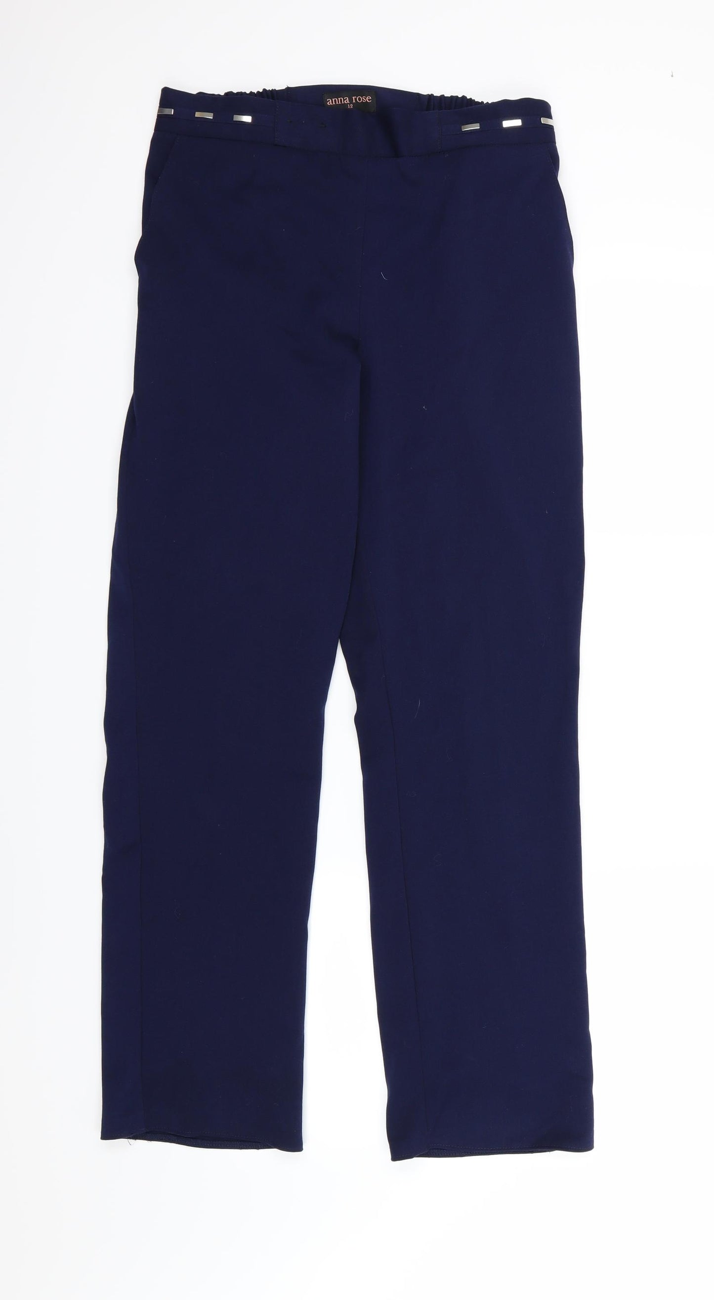 Anna Rose Womens Blue  Rayon Trousers  Size 12 L29 in