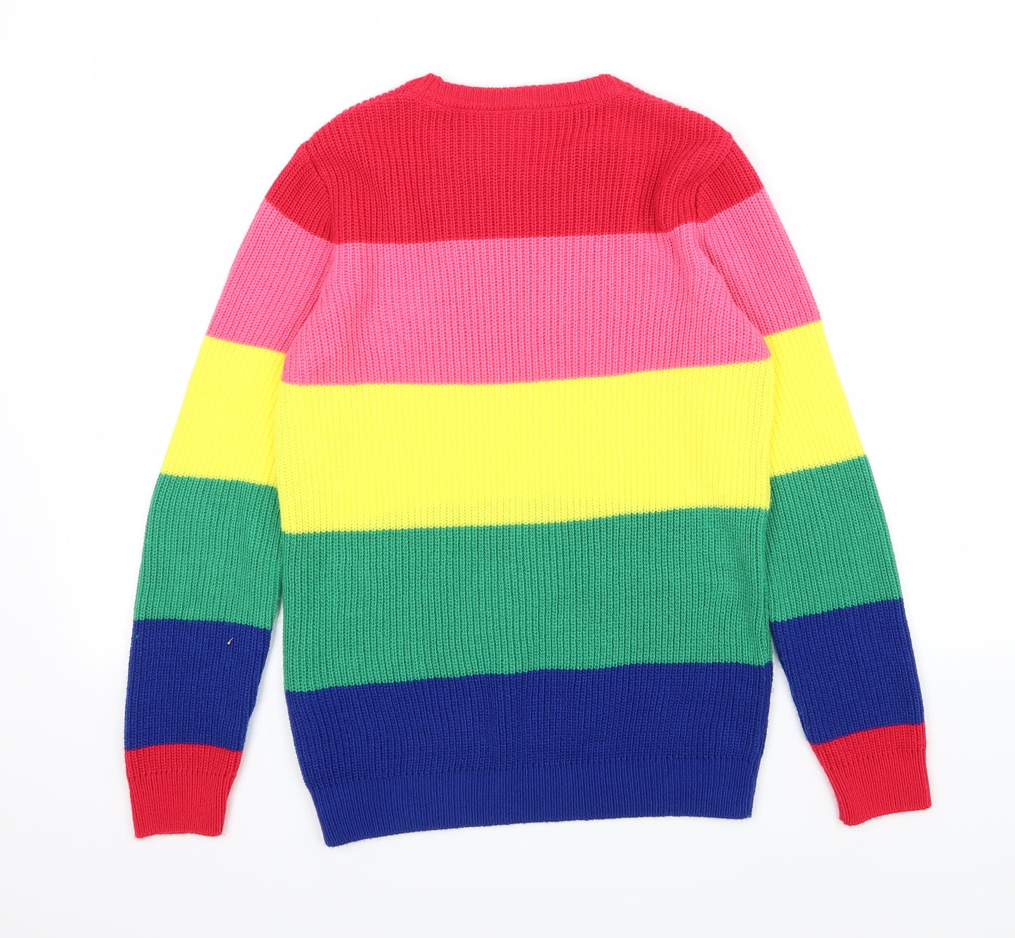 F&F Girls Multicoloured Striped Knit Pullover Jumper Size 12-13 Years