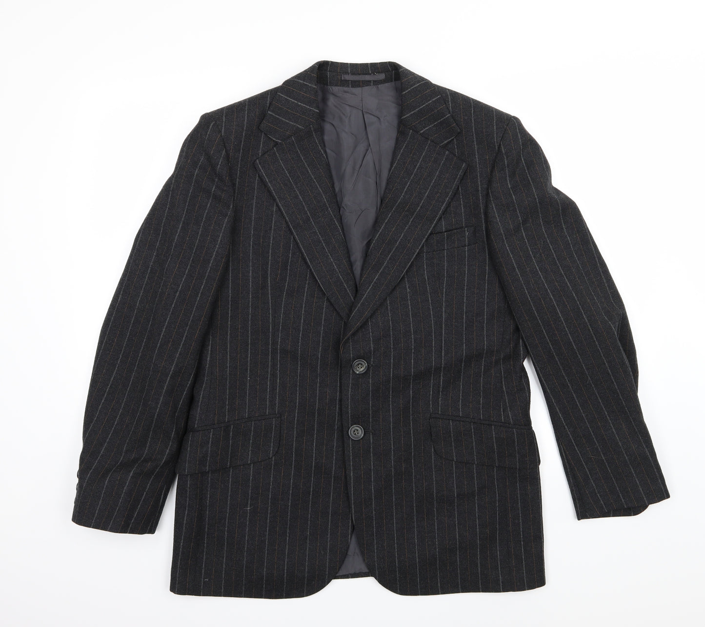Burton London  Mens Grey Striped  Jacket Suit Jacket Size 38