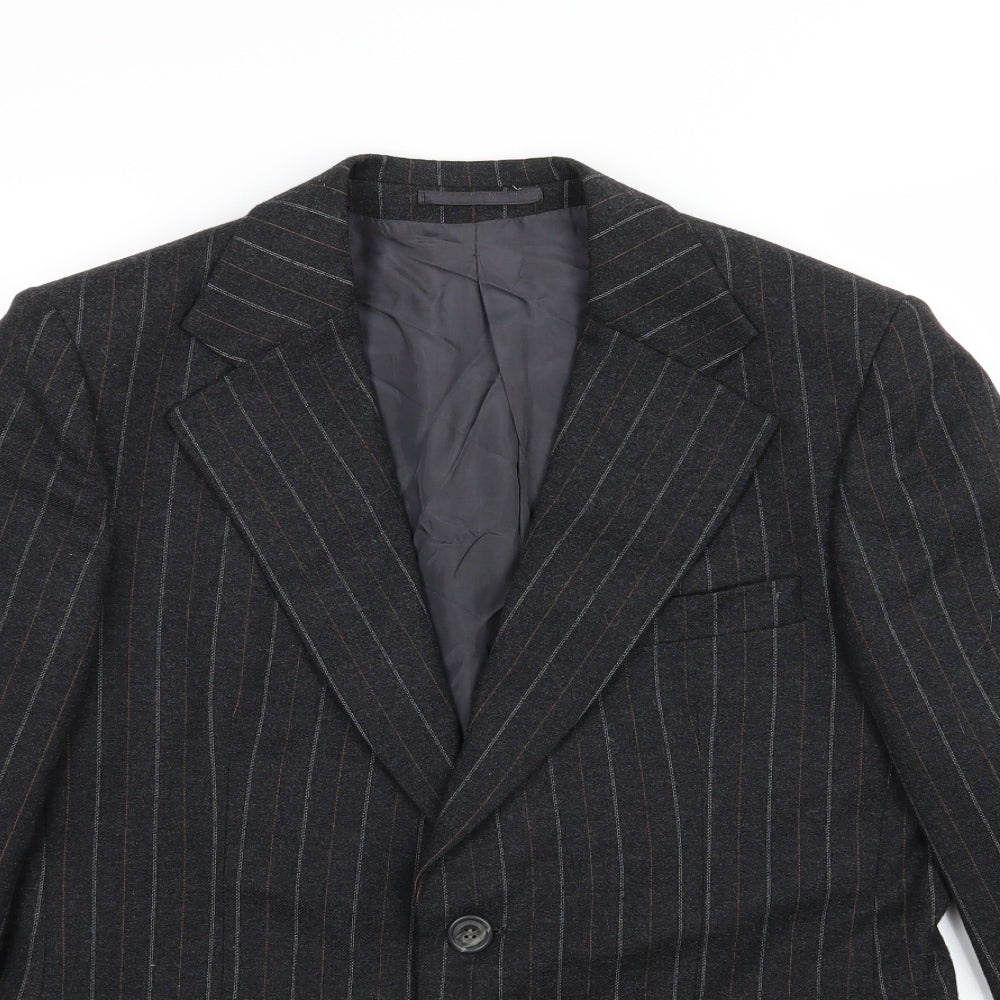 Burton London  Mens Grey Striped  Jacket Suit Jacket Size 38