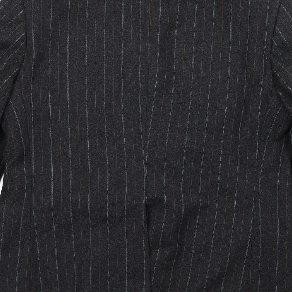 Burton London  Mens Grey Striped  Jacket Suit Jacket Size 38