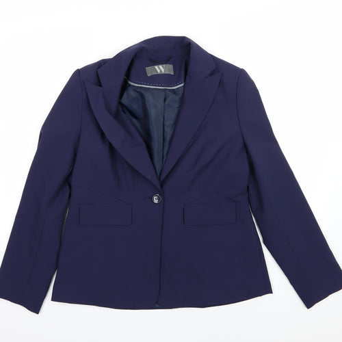 BHS Womens Blue  Rayon Jacket Suit Jacket Size 14