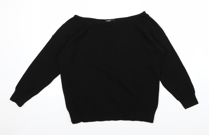 Misspap Womens Black Knit Pullover Jumper Size L